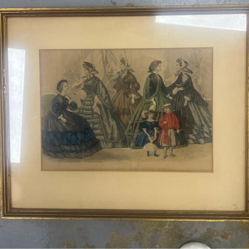 Framed Vintage Fashion Illustration